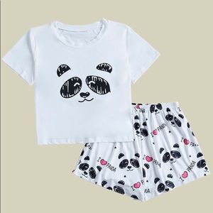Panda Tee & Shorts PJ Set